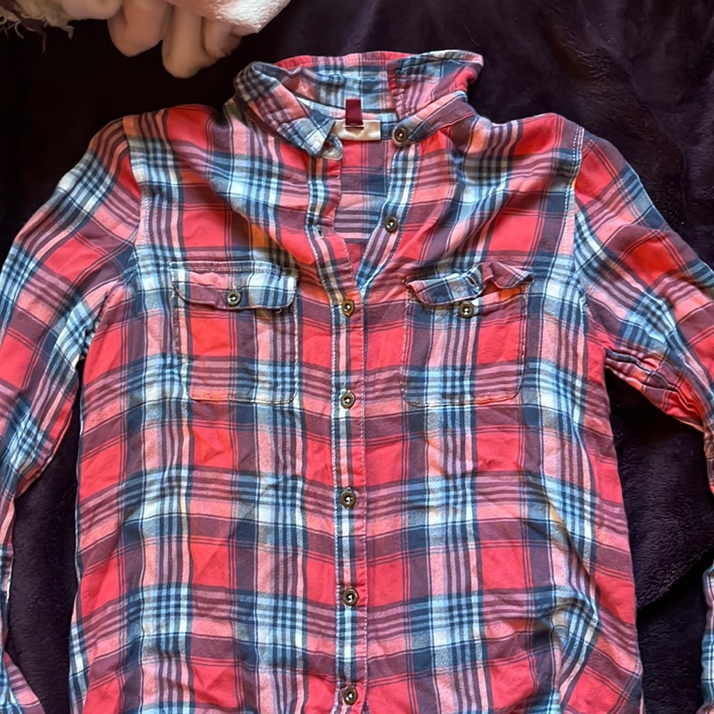 Plaid long sleeve button up